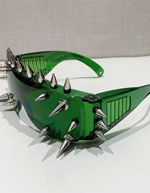 Load image into Gallery viewer, Cyberpunk Demon Eyewear Metal Rivet Sunglasses Steampunk Eyewear
