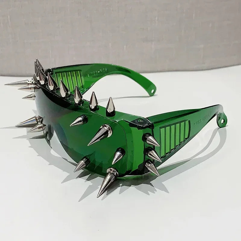 Cyberpunk Demon Eyewear Metal Rivet Sunglasses Steampunk Eyewear