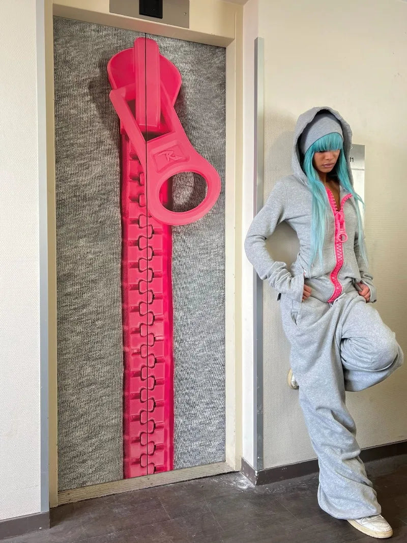 Oversized Zipper Hoodie Women Y2k European and American Retro