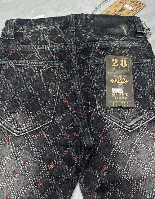 Load image into Gallery viewer, 2026 Rhinestone Men's High Street quality Slim Fit Skinny long Denim Flared Jeans Pants
