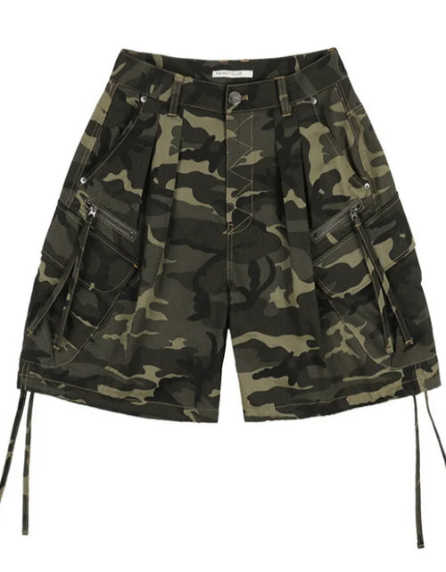 Load image into Gallery viewer, Women Camo Cargo Letter Print Baggy Shorts with Pockets 2026
