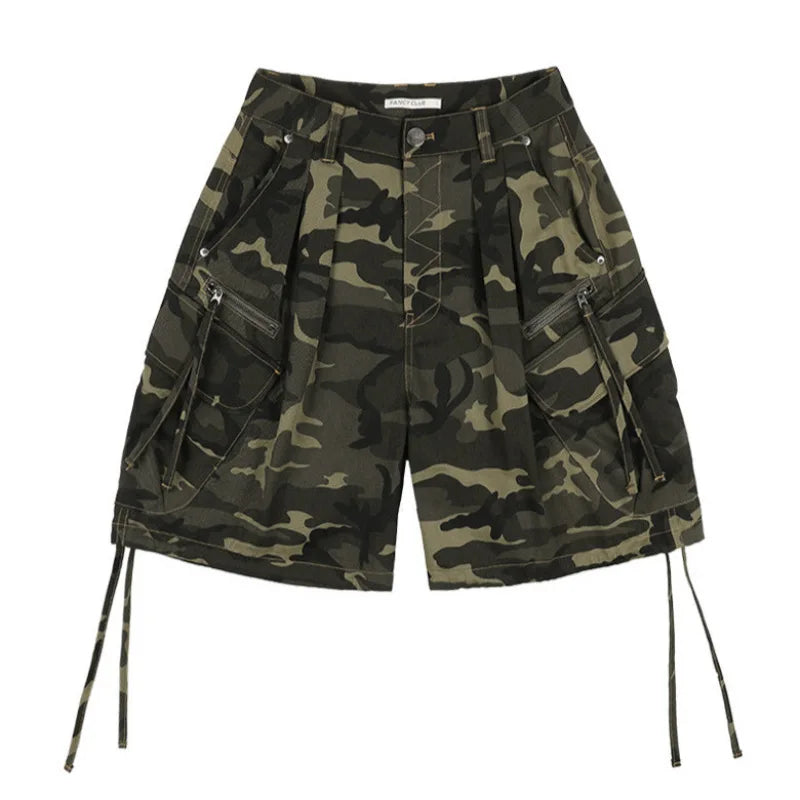 Women Camo Cargo Letter Print Baggy Shorts with Pockets 2026