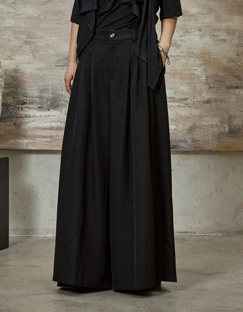 Load image into Gallery viewer, Dark Gothic Skirt Pants Genderless Streetwear Fashion Wide-Leg Samurai Pants Unisex
