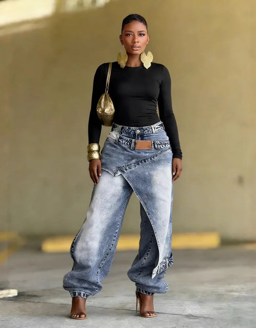 Load image into Gallery viewer, Women Straight Pants Jeans Long Length Tassels Trousers Stretch Mid Waist Washed Vintage Distressed

