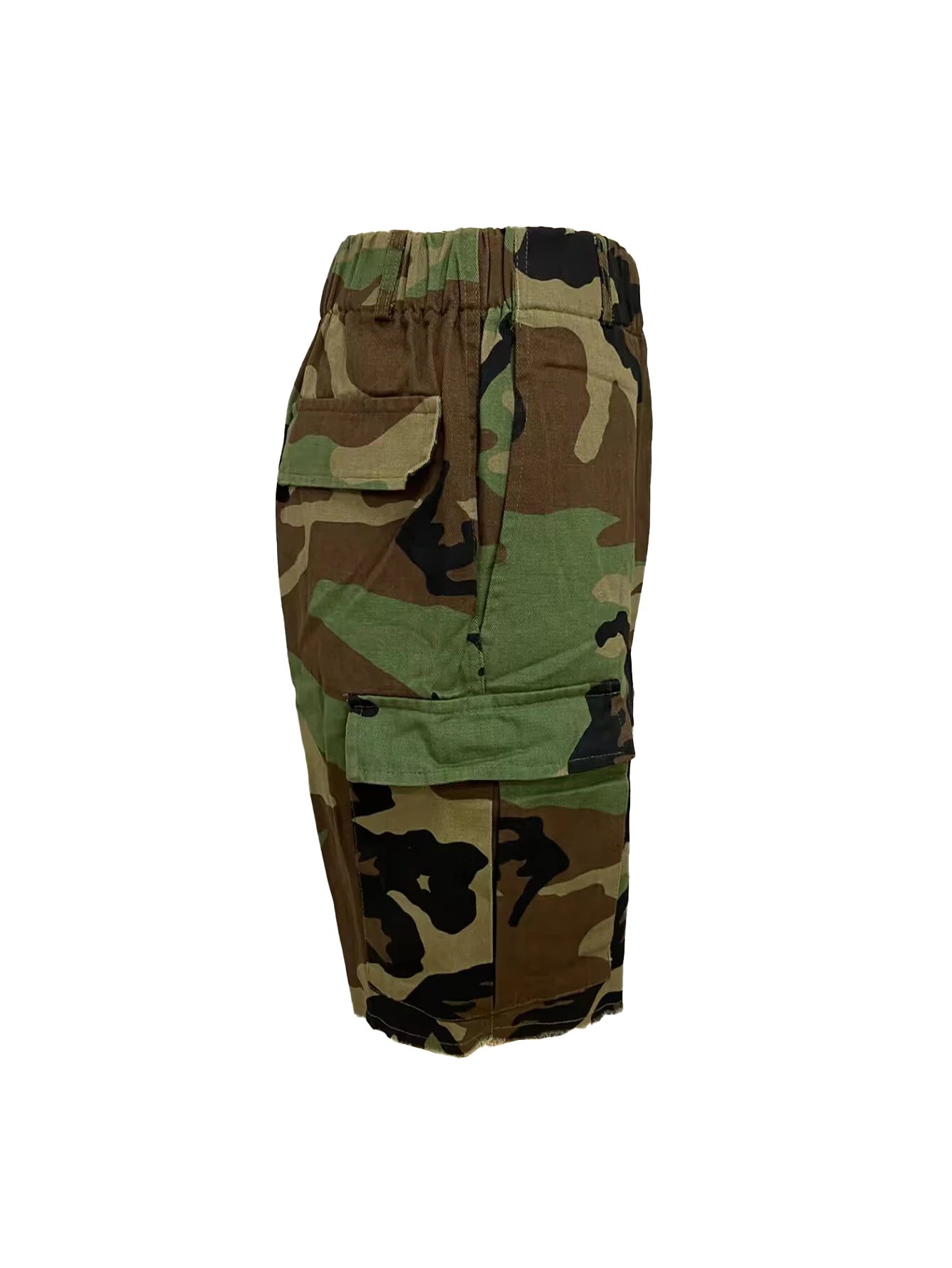 Women's Printed Camouflage Shorts Multi-Pocket Casual Loose Fit Mid-Waist Summer Shorts