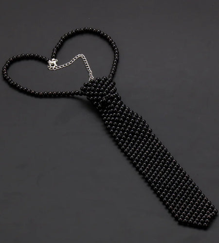 Popular pearl tie fashion trend style pure handmade beaded bow tie