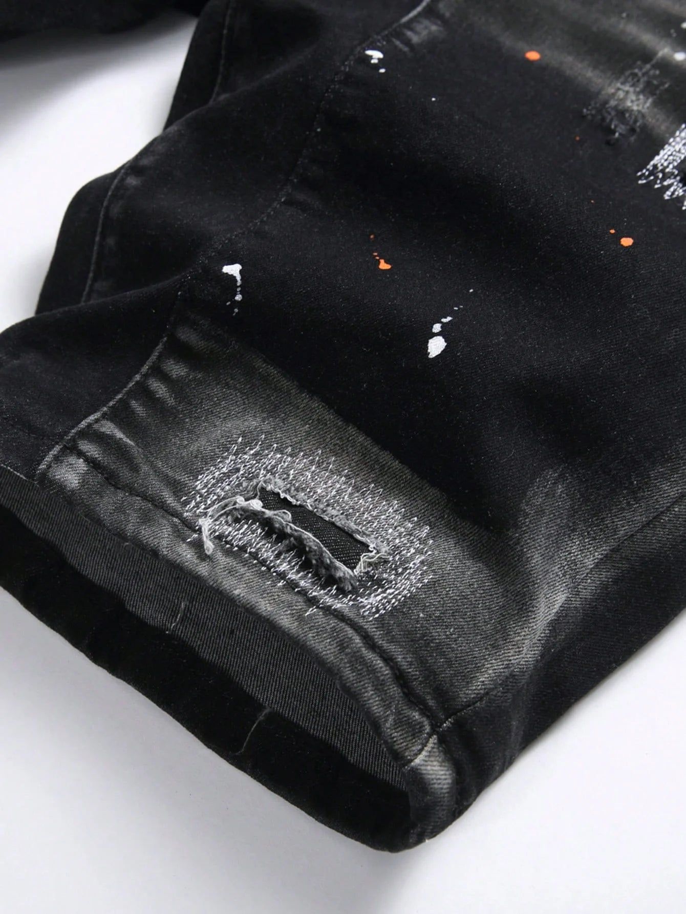 Men's Summer Ripped Denim Shorts Straight Stretch Casual Thin Knee-Length Trousers Fashion Brand Daily Wear Zip Fly Cotton Blend