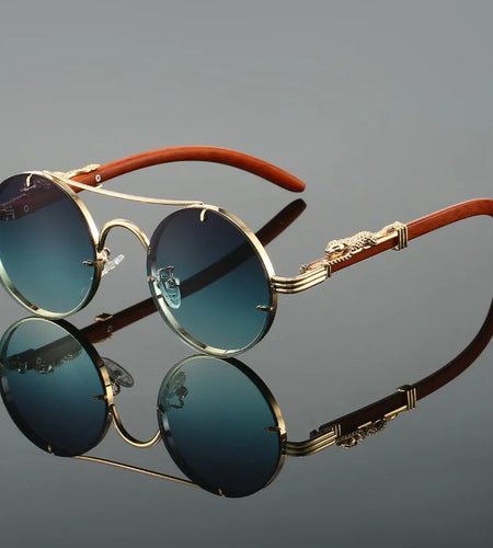 Vintage Round Sunglasses Men and Women Fashion Double Bridge Multicolor Shades  Retro Trendy Brand Luxury Design Sun Glasses