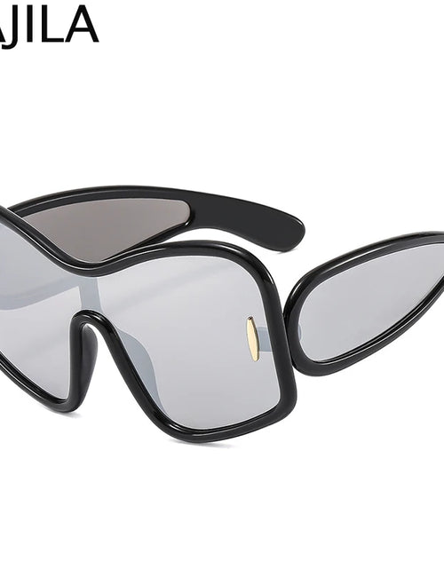 Load image into Gallery viewer, Oversized One-Piece Shield Sunglasses Punk Square Eyewear Vintage Big Frame Sun Glasses
