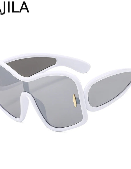 Load image into Gallery viewer, Oversized One-Piece Shield Sunglasses Punk Square Eyewear Vintage Big Frame Sun Glasses
