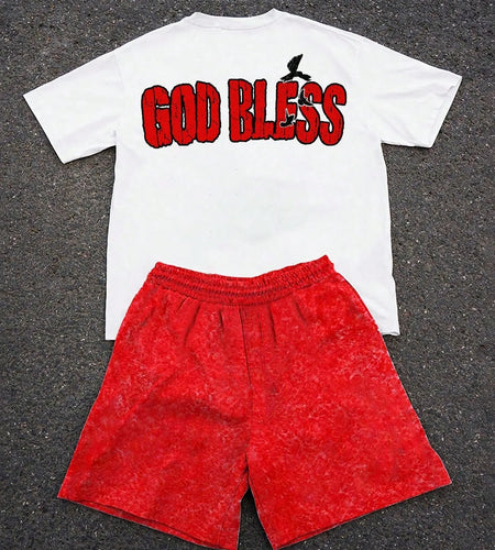 2026 Summer New Men's Suit - Street Casual Fashion Comfortable Soft Breathable Lightweight 3D Letter Pattern Print