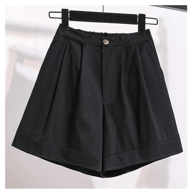 Simple Fashion Solid Shorts Women's High Waist Loose Fitting