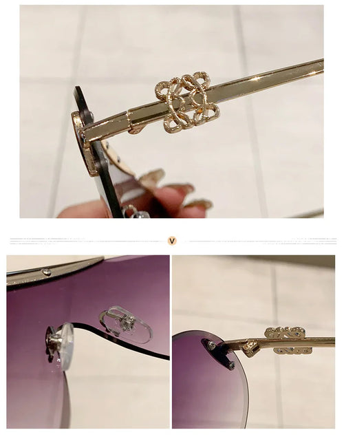 Load image into Gallery viewer, Women's Oversize Rimless One Piece Shield Sunglasses Gradient UV400 Fashion Alloy Frame Casual Shades Y2K Style
