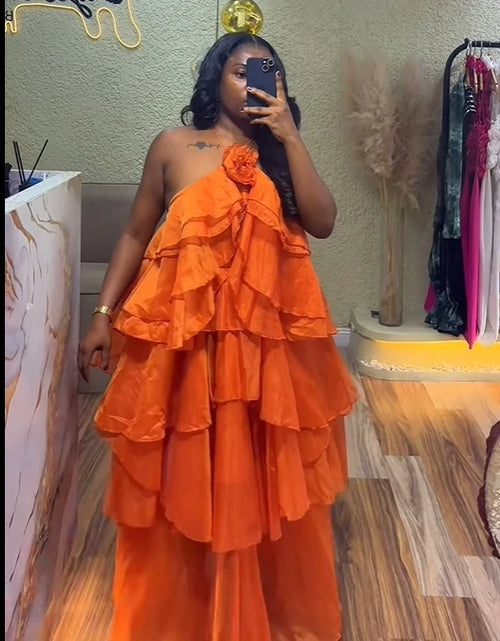 Load image into Gallery viewer, Women Sleeveless Ruffles Loose Smock Strap Maxi Long Sexy Dress
