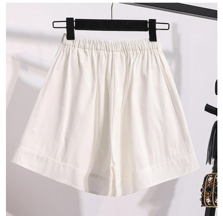 Simple Fashion Solid Shorts Women's High Waist Loose Fitting