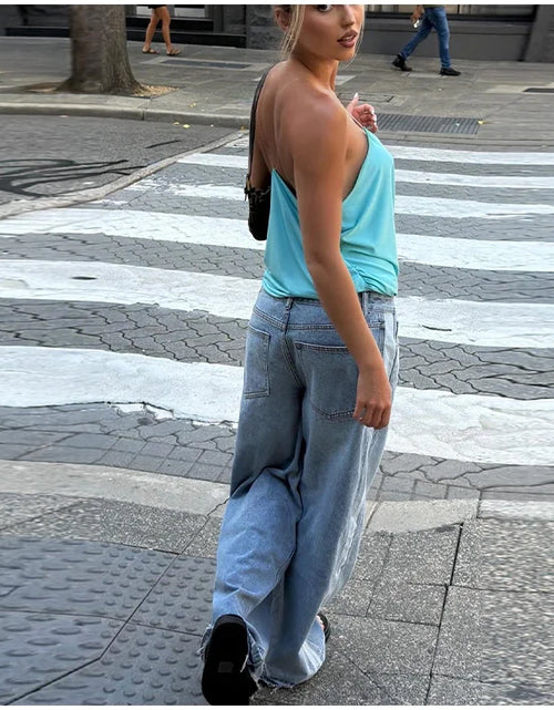 Load image into Gallery viewer, Women's Pleated Halter   Loose Sexy V-neck Sleeveless Backless Tops 2026 Spring Summer
