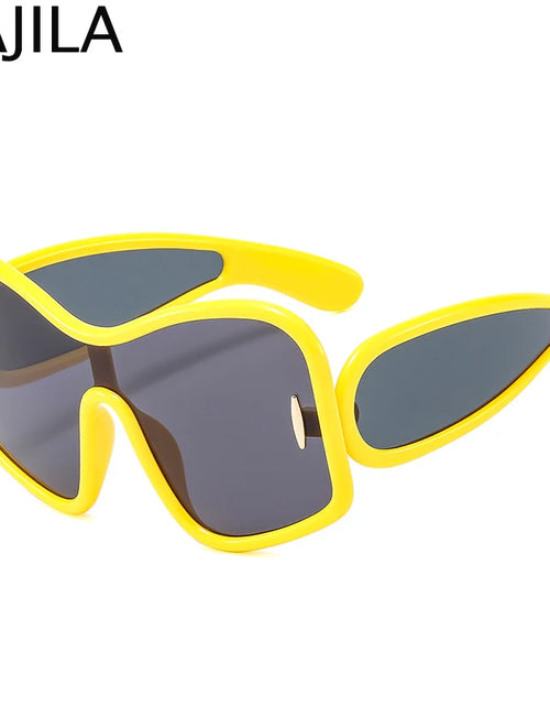 Load image into Gallery viewer, Oversized One-Piece Shield Sunglasses Punk Square Eyewear Vintage Big Frame Sun Glasses
