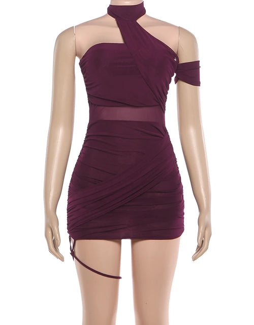 Load image into Gallery viewer, Women's Y2K See-Through Sexy Dress Cross Bandage Backless Halter Sleeveless Mini Bodycon Mid-Night Clubwear Summer Trend
