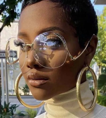 Outdoor Big Frame Round Sunglasses Geometric Cool Sun Glasses Mirror Metal Colors Designer Brand Fashion