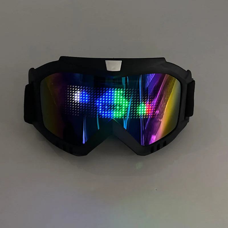 LED Bluetooth Goggles Neon Accessories Futuristic Luminous Glasses Bluetooth