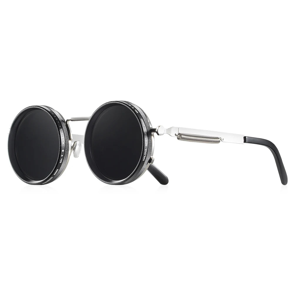 Polarized Round Sunglasses ND9 Adjustable Dimming Men and  Women Retro Punk  Eyeglasses Outdoor Shades UV400