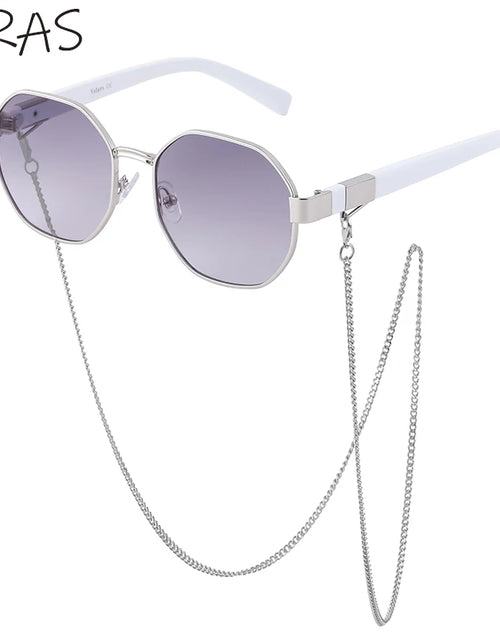 Load image into Gallery viewer, Polygon Sunglasses With Chain 2026 Luxury Brand Fashion Unique Trends Octagon Sun Glasses
