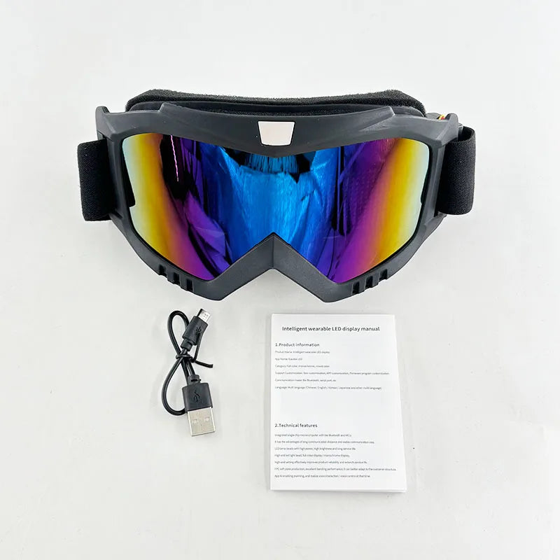 LED Bluetooth Goggles Neon Accessories Futuristic Luminous Glasses Bluetooth