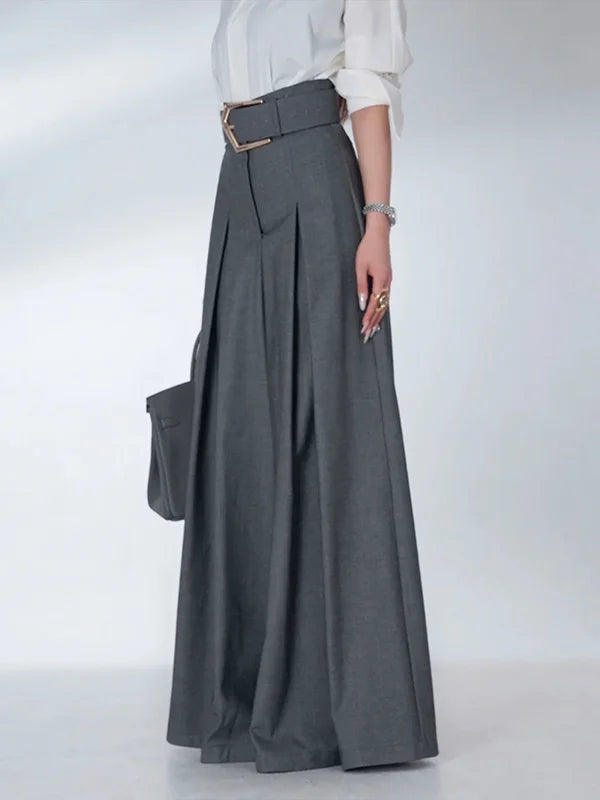 Elegant Urban Office Loose Pants for Woman Full Length Bottoms