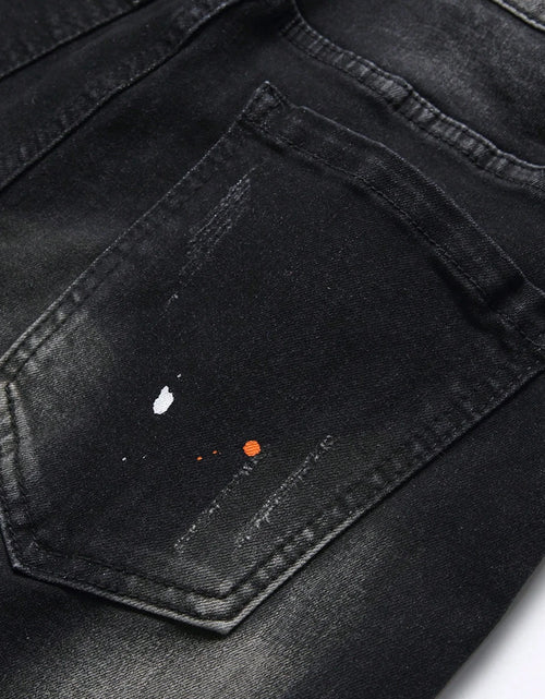 Load image into Gallery viewer, Men's Summer Ripped Denim Shorts Straight Stretch Casual Thin Knee-Length Trousers Fashion Brand Daily Wear Zip Fly Cotton Blend
