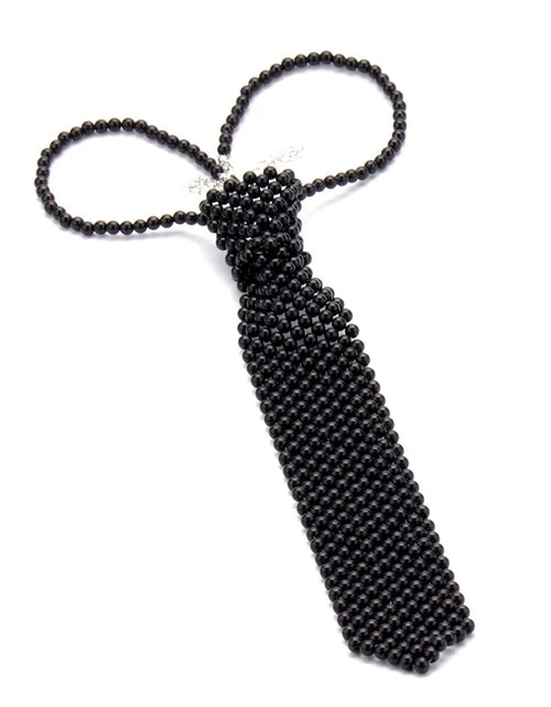 Load image into Gallery viewer, Popular pearl tie fashion trend style pure handmade beaded bow tie
