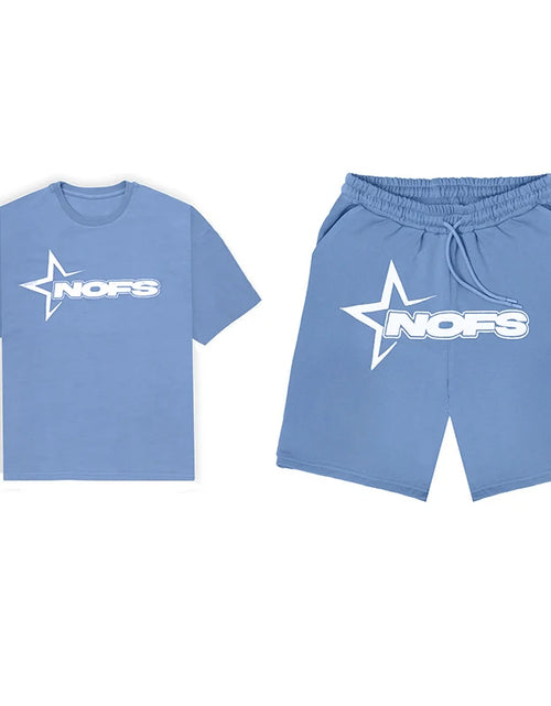 Load image into Gallery viewer, Y2K T-shirt Short Kpop Street Fashion Print Unisex Short Sleeve Tops Casual Loose Drawstring Shorts Pant
