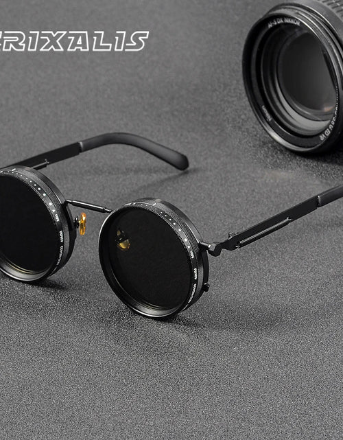 Load image into Gallery viewer, Polarized Round Sunglasses ND9 Adjustable Dimming Men and  Women Retro Punk  Eyeglasses Outdoor Shades UV400
