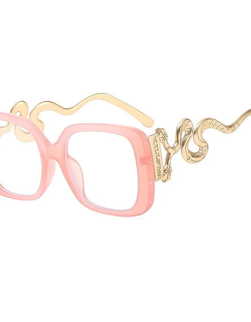 Load image into Gallery viewer, Women Big Square Eyeglasses  Unique Snake Design Trendy Glasses
