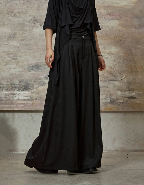 Load image into Gallery viewer, Dark Gothic Skirt Pants Genderless Streetwear Fashion Wide-Leg Samurai Pants Unisex
