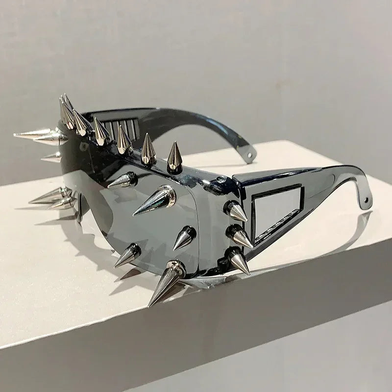 Cyberpunk Demon Eyewear Metal Rivet Sunglasses Steampunk Eyewear