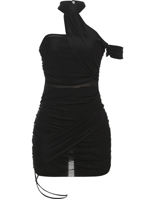 Load image into Gallery viewer, Women's Y2K See-Through Sexy Dress Cross Bandage Backless Halter Sleeveless Mini Bodycon Mid-Night Clubwear Summer Trend
