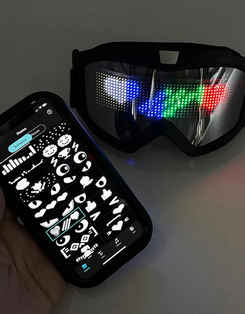 Load image into Gallery viewer, LED Bluetooth Goggles Neon Accessories Futuristic Luminous Glasses Bluetooth
