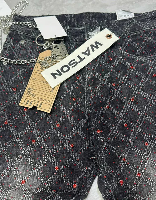 Load image into Gallery viewer, 2026 Rhinestone Men's High Street quality Slim Fit Skinny long Denim Flared Jeans Pants
