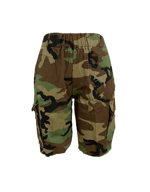 Load image into Gallery viewer, Women's Printed Camouflage Shorts Multi-Pocket Casual Loose Fit Mid-Waist Summer Shorts
