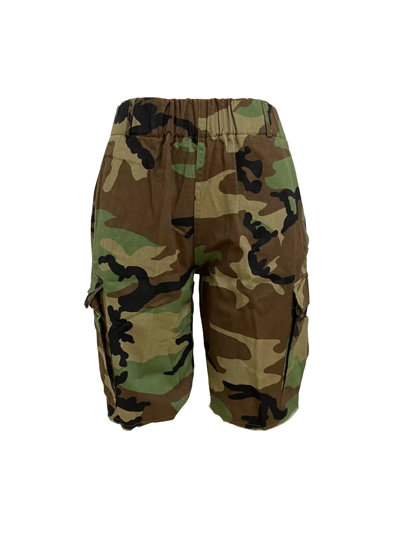 Women's Printed Camouflage Shorts Multi-Pocket Casual Loose Fit Mid-Waist Summer Shorts