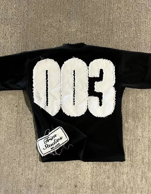 Load image into Gallery viewer, Men's Number 003 Graphic Patch Oversized T Shirt Goth Cotton Short Sleeve Y2K Tops
