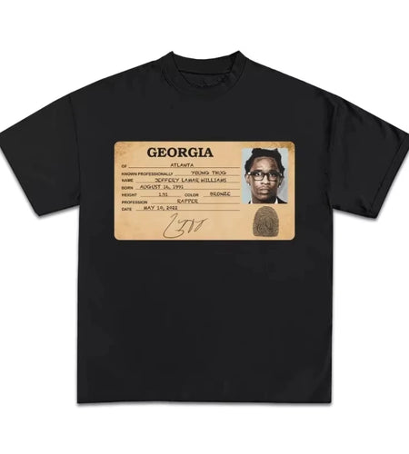 Who's Young Thug Graphic Print Cotton T-Shirt Crew Neck High Quality Short Sleeve Casual Streetwear men clothing streetwear