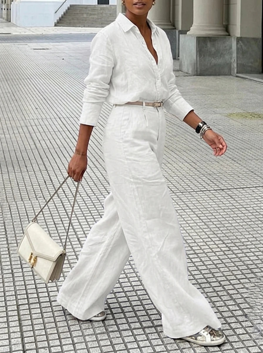 Women's Cotton Linen High Waist Wide Leg Pants with Pockets 2026 Summer Trousers