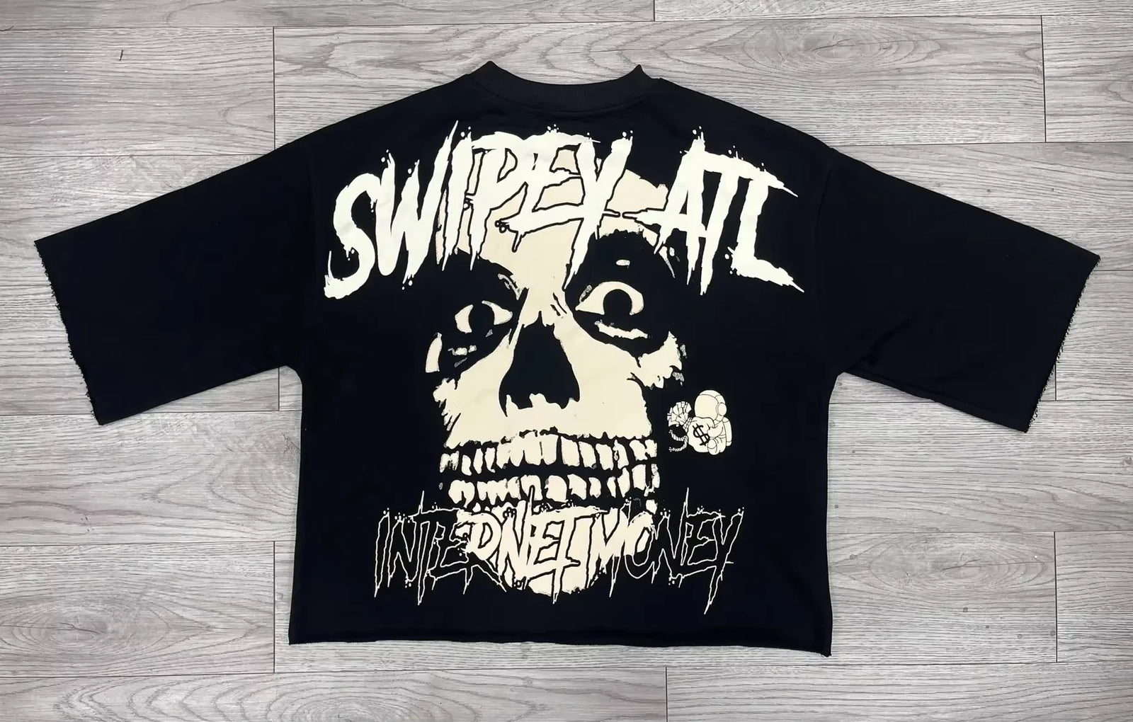Summer Y2K Retro Gothic Skull Graphic Print T-shirt Men's Oversized Casual Cotton Short-sleeved T-shirt Street Top
