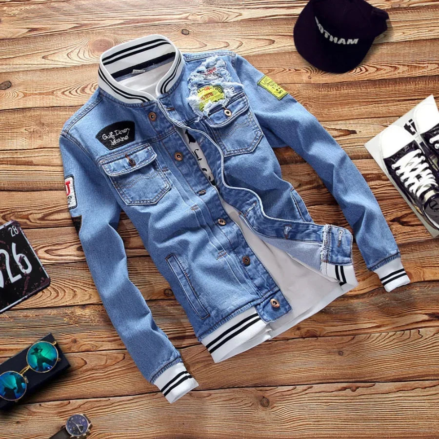 Men's Denim Jackets Fashion Male Trendy Denim