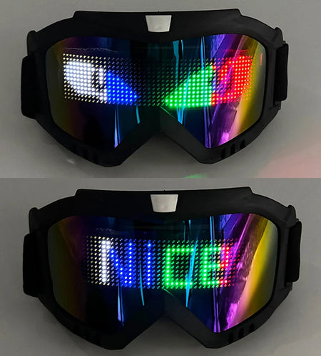 LED Bluetooth Goggles Neon Accessories Futuristic Luminous Glasses Bluetooth