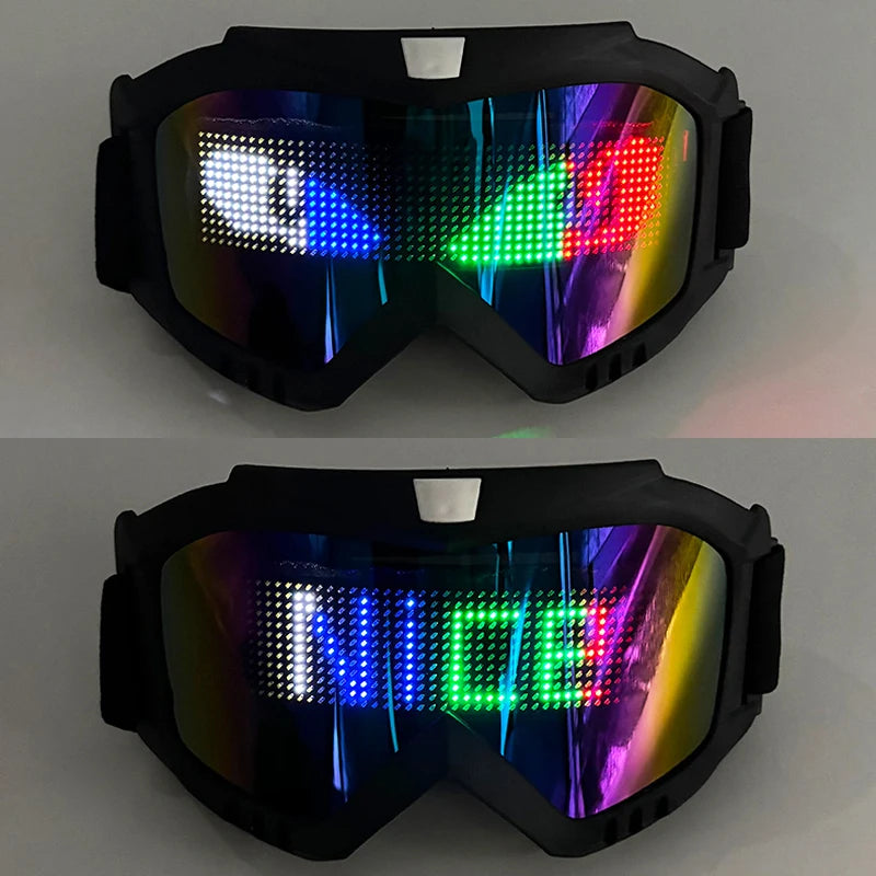 LED Bluetooth Goggles Neon Accessories Futuristic Luminous Glasses Bluetooth