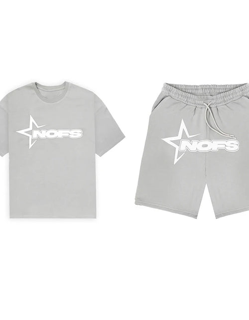 Load image into Gallery viewer, Y2K T-shirt Short Kpop Street Fashion Print Unisex Short Sleeve Tops Casual Loose Drawstring Shorts Pant
