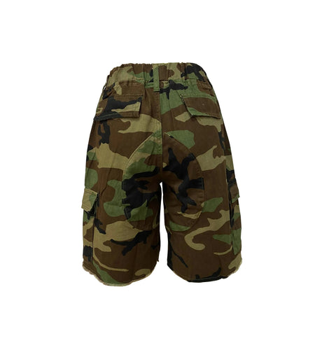 Women's Printed Camouflage Shorts Multi-Pocket Casual Loose Fit Mid-Waist Summer Shorts