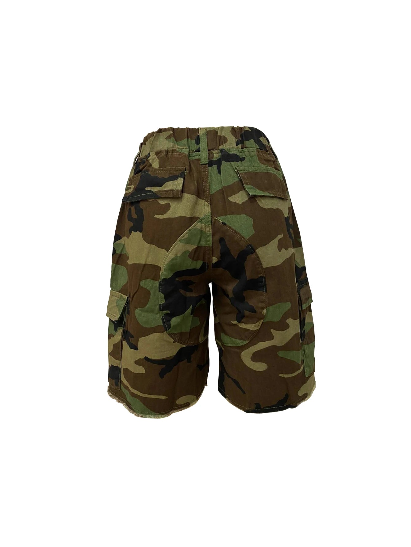 Women's Printed Camouflage Shorts Multi-Pocket Casual Loose Fit Mid-Waist Summer Shorts